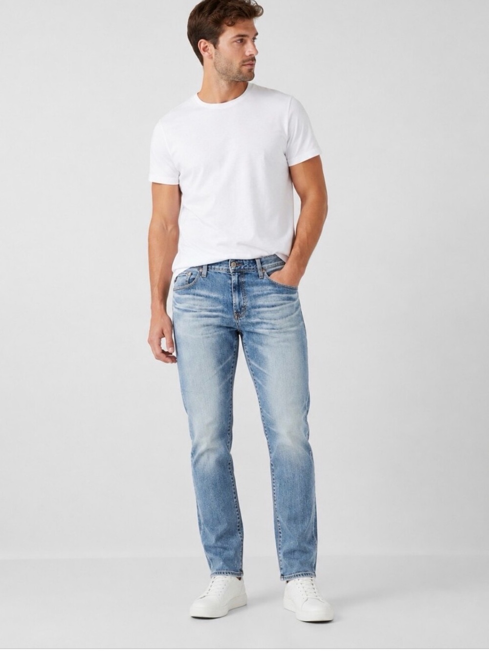 AG ADRIANO GOLDSCHMIED EVERETT SLIM STRAIGHT JEANS, 35x32